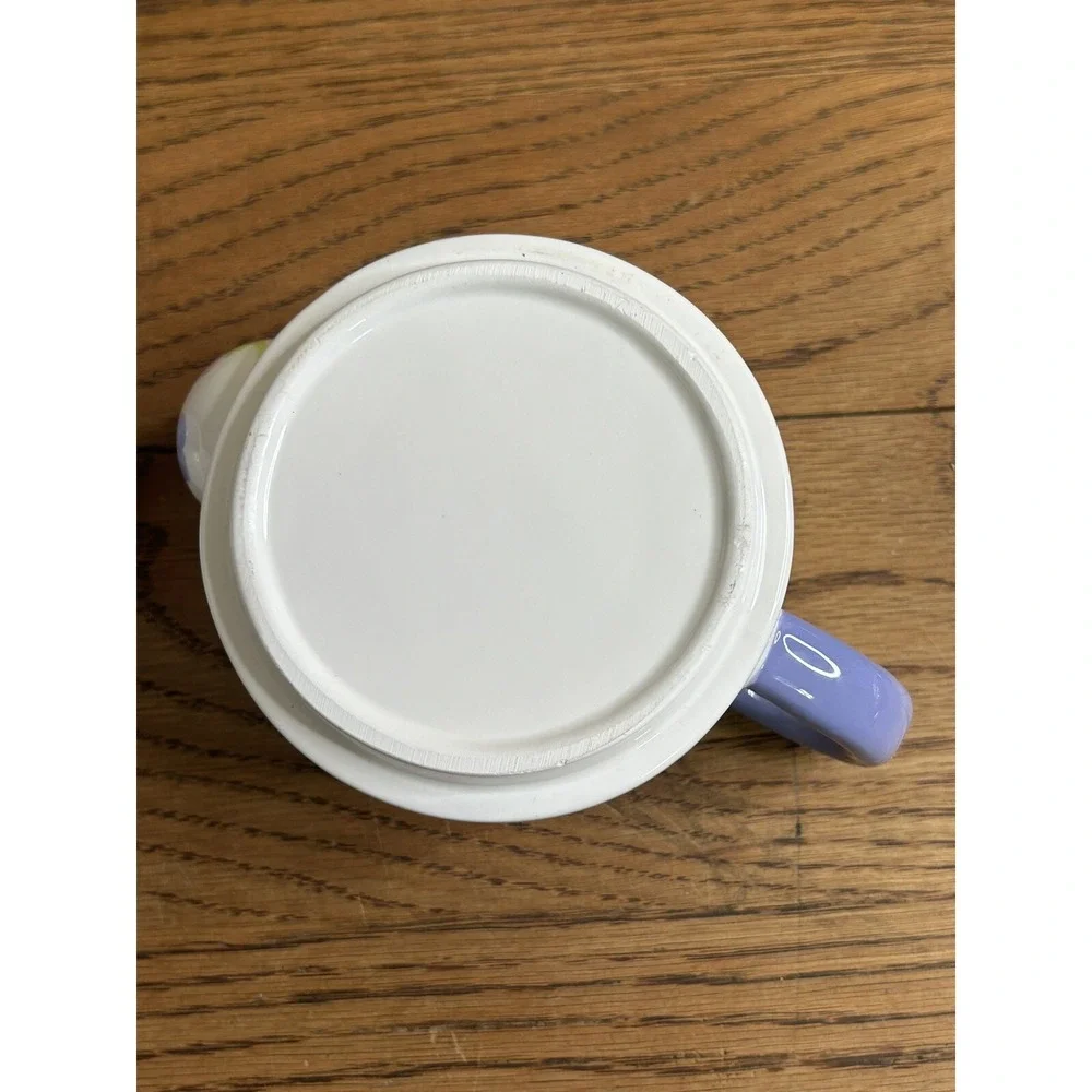 Hallmark Stacking Teapot & Cup White with‎ Purple Flowers & Butterfly Tea Lid